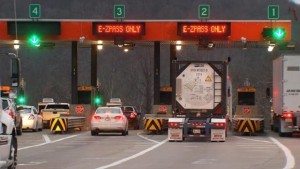 The toll booths are reversible if traffic becomes particularly heavy in one direction.